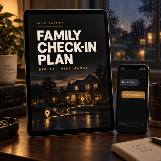 VANE Family Check-In Plan digital mini manual on tablet